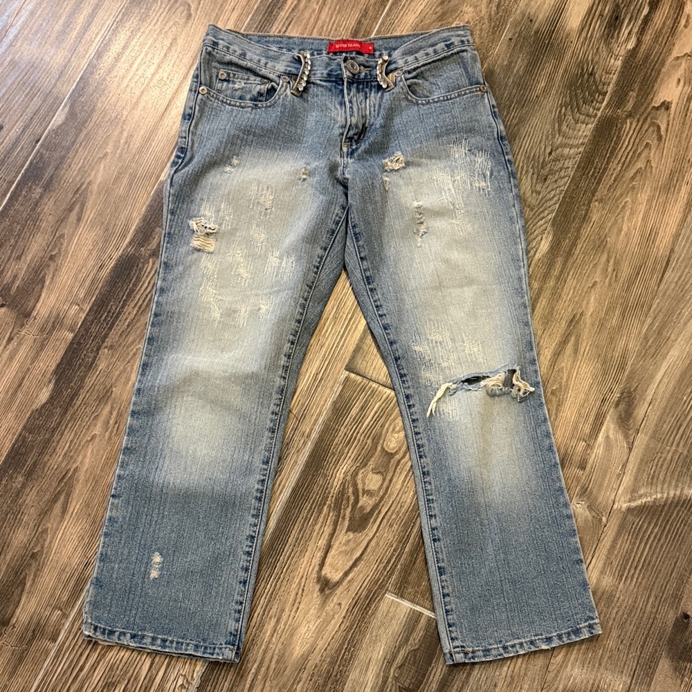 River Island Embellished Blue Denim Jeans 🇬🇧